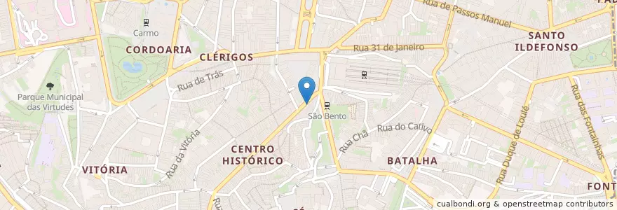Mapa de ubicacion de Cremosi en پرتغال, Norte, Área Metropolitana Do Porto, Porto, Porto, Cedofeita, Santo Ildefonso, Sé, Miragaia, São Nicolau E Vitória.