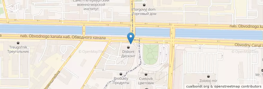 Mapa de ubicacion de Бабушкины пироги en Russie, District Fédéral Du Nord-Ouest, Oblast De Léningrad, Saint-Pétersbourg, Адмиралтейский Район.