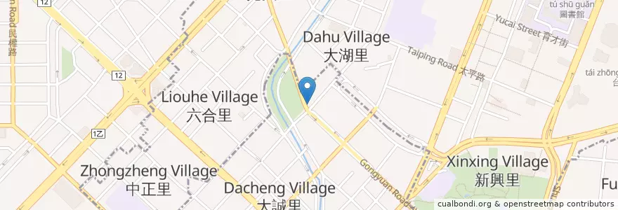 Mapa de ubicacion de 詹家藥膳蛇谷旁廁所 en Tayvan, Taichung, 北區, 中區.