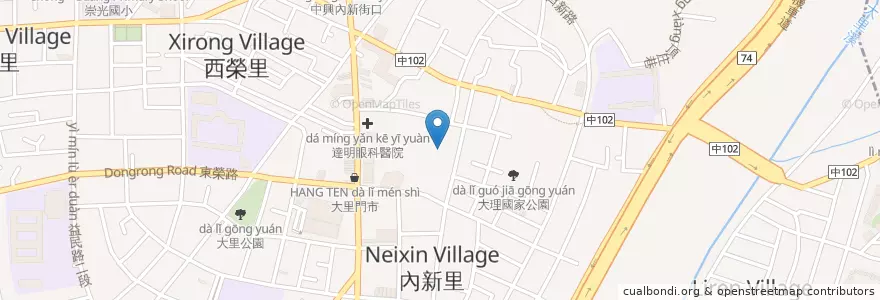 Mapa de ubicacion de 台中市兒童福利中心廁所 en Taiwan, Taichung, Dali.
