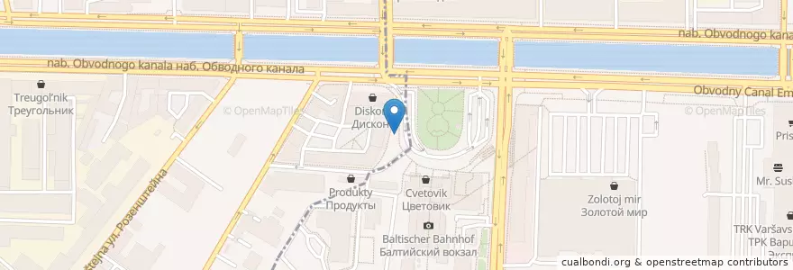 Mapa de ubicacion de Бистро en Rusia, Северо-Западный Федеральный Округ, Óblast De Leningrado, San Petersburgo, Адмиралтейский Район.