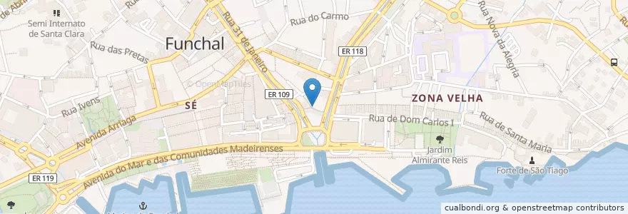 Mapa de ubicacion de Snack Bar Flor do Pelourinho en پرتغال.