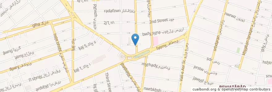 Mapa de ubicacion de کافه کو en 伊朗, 德黑兰, شهرستان تهران, 德黑蘭, بخش مرکزی شهرستان تهران.