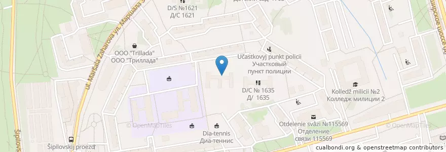 Mapa de ubicacion de Orekhovo-Borisovo Severnoye District en Russia, Central Federal District, Moscow, Southern Administrative Okrug, Orekhovo-Borisovo Severnoye District.