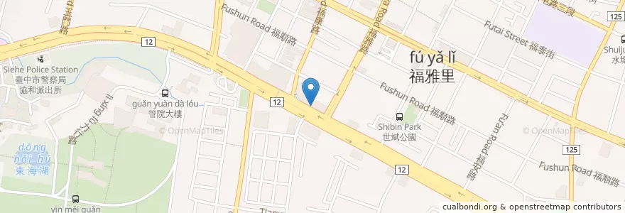Mapa de ubicacion de 摩斯漢堡 en 臺灣, 臺中市, 西屯區.