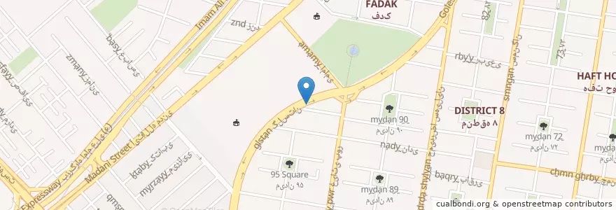 Mapa de ubicacion de داروخانه دلتا en ایران, استان تهران, شهرستان تهران, تهران, بخش مرکزی شهرستان تهران.