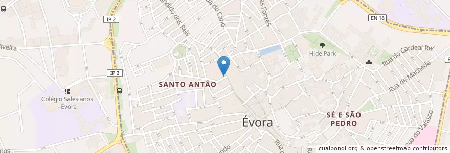 Mapa de ubicacion de Fontanario en 葡萄牙, Alentejo, Alentejo Central, Évora, Évora, Bacelo E Senhora Da Saúde, Évora.