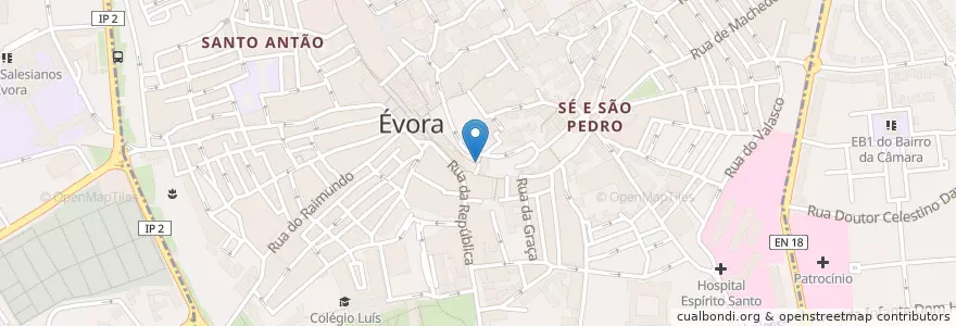Mapa de ubicacion de Bar Túnel en Portogallo, Alentejo, Alentejo Central, Évora, Évora, Bacelo E Senhora Da Saúde, Évora.