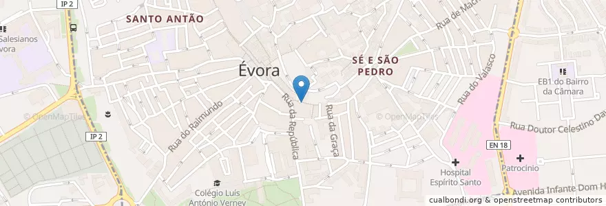 Mapa de ubicacion de Gelataria Zoka en پرتغال, Alentejo, Alentejo Central, اوورا, اوورا, Bacelo E Senhora Da Saúde, Évora.