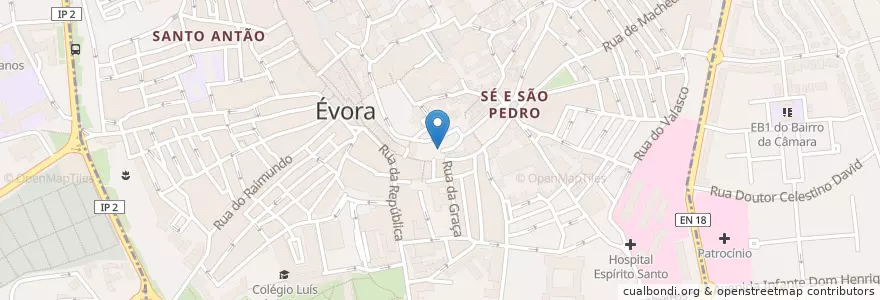 Mapa de ubicacion de Mercearia do Largo en Portugal, Alentejo, Alentejo Central, Évora, Évora, Bacelo E Senhora Da Saúde, Évora.