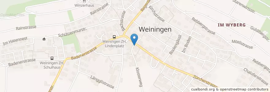 Mapa de ubicacion de Pizzakurier Oase Da Pepino en Suíça, Zurique, Bezirk Dietikon, Weiningen (Zh).