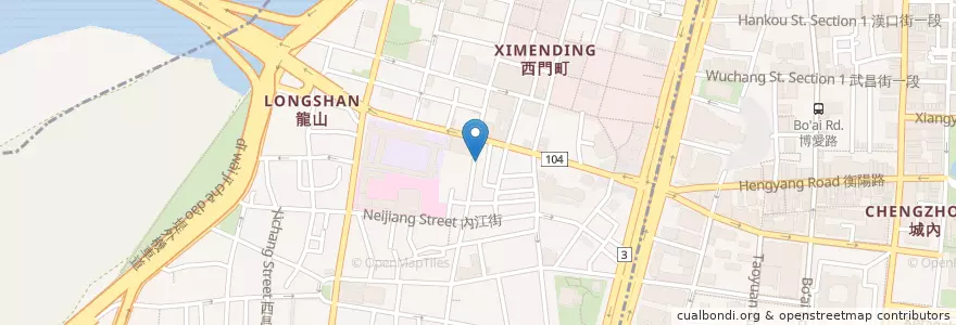 Mapa de ubicacion de 金峰魯肉飯 西門總店 en تایوان, 新北市, تایپه, 萬華區.