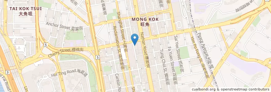 Mapa de ubicacion de 翠华茶餐厅 en China, Provincia De Cantón, Hong Kong, Kowloon, Nuevos Territorios, 油尖旺區 Yau Tsim Mong District.