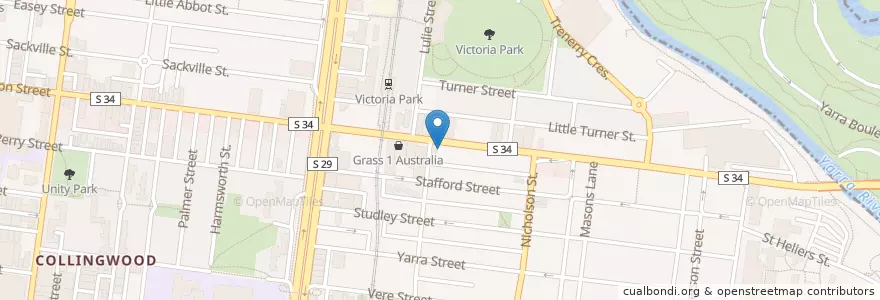 Mapa de ubicacion de Kelso's Sandwich Shoppe en Australia, Victoria, City Of Yarra.
