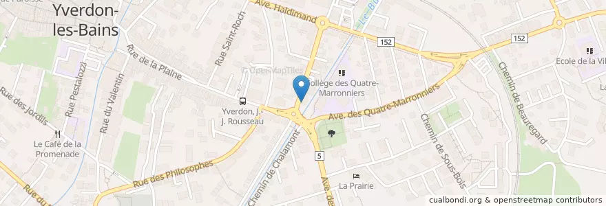 Mapa de ubicacion de Les 4 Marronniers en Suíça, Vaud, District Du Jura-Nord Vaudois, Yverdon-Les-Bains.
