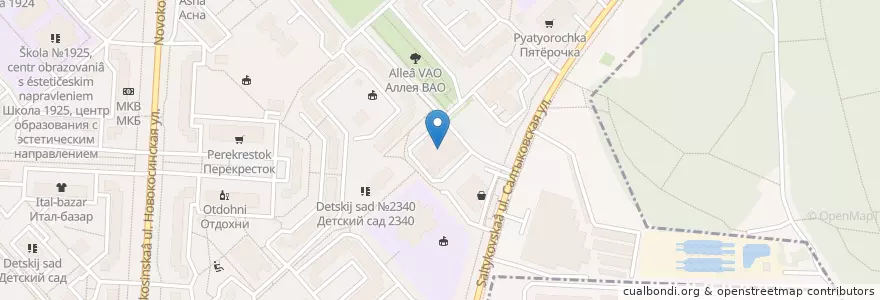 Mapa de ubicacion de Детская поликлиника en Rússia, Distrito Federal Central, Москва, Восточный Административный Округ, Район Новокосино.