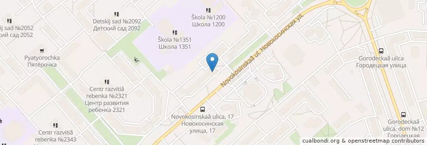 Mapa de ubicacion de Шарманка en Rusia, Центральный Федеральный Округ, Москва, Восточный Административный Округ, Район Новокосино.
