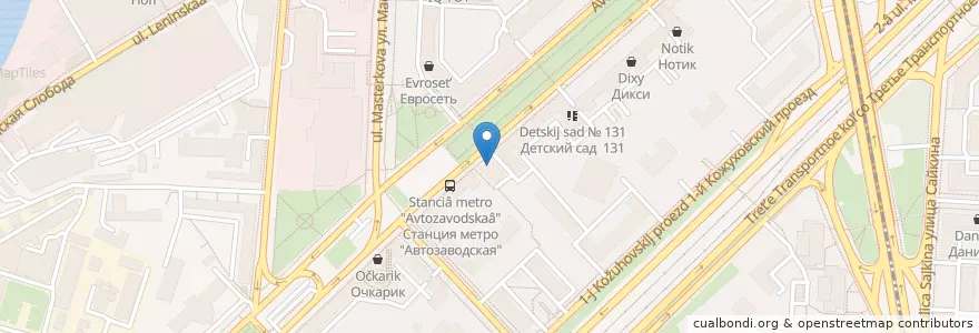 Mapa de ubicacion de НЭП en ロシア, 中央連邦管区, モスクワ, Южный Административный Округ, Даниловский Район.