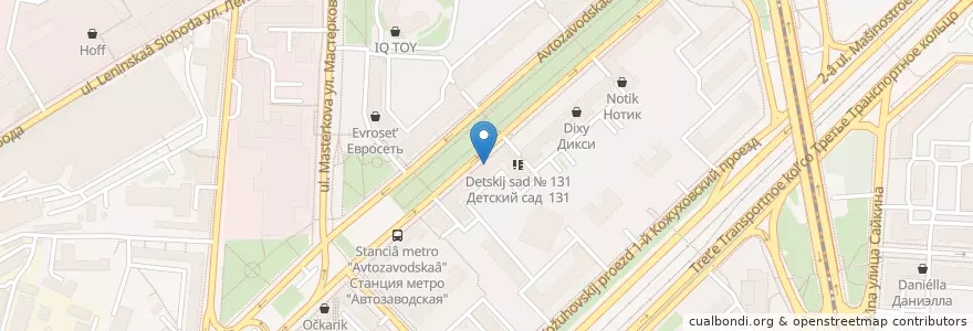 Mapa de ubicacion de Русский стандарт en Rusia, Distrito Federal Central, Москва, Южный Административный Округ, Даниловский Район.