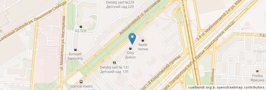 Mapa de ubicacion de Почта Банк en روسيا, Центральный Федеральный Округ, Москва, Южный Административный Округ, Даниловский Район.
