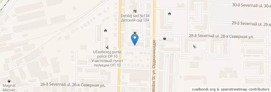 Mapa de ubicacion de Поликлиника 13 en 俄罗斯/俄羅斯, 西伯利亚联邦管区, Омская Область, Омский Район, Городской Округ Омск.