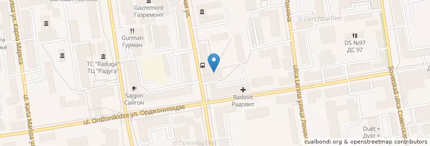 Mapa de ubicacion de Чарли кафе en Russie, District Fédéral Du Nord-Ouest, République Des Komis, Городской Округ Сыктывкар.