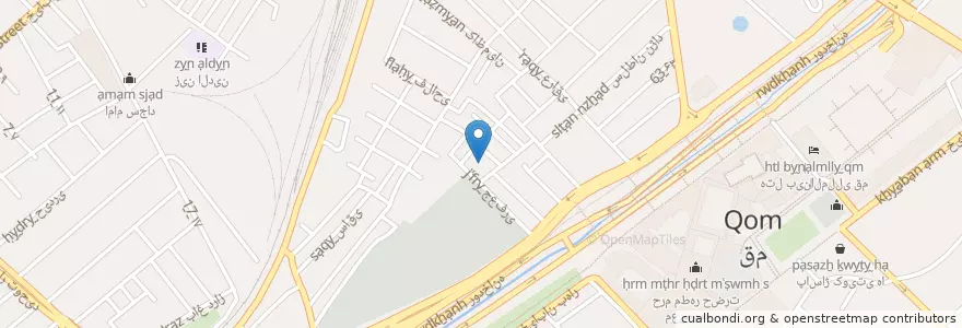 Mapa de ubicacion de مدرسه علمیه حقانی en Iran, استان قم, شهرستان قم, بخش مرکزی, Qom.