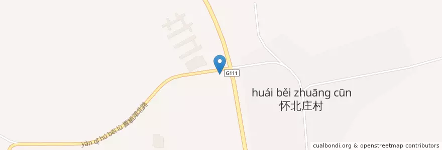 Mapa de ubicacion de 中国科学院大学门诊部 en China, Pequim, Hebei, 怀柔区 / Huairou.