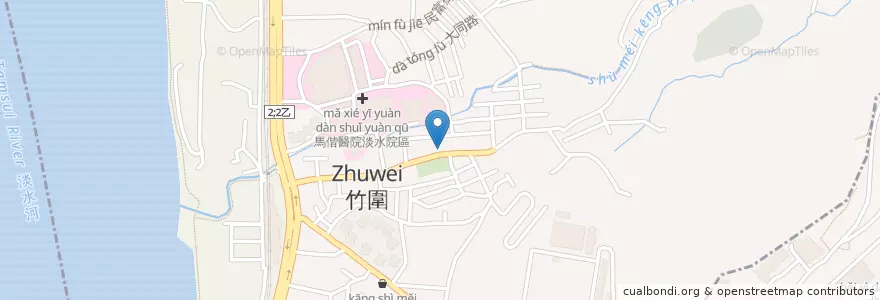 Mapa de ubicacion de 蔡元益紅茶來一壺店 en Taiwan, Neu-Taipeh, Tamsui.
