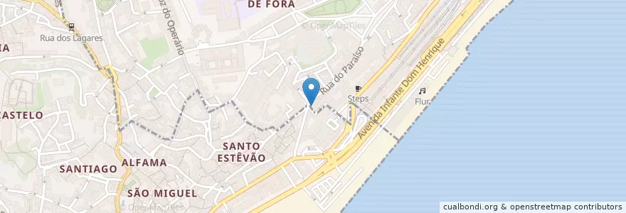 Mapa de ubicacion de Arcaz Velho en Portugal, Lissabon, Grande Lisboa, Lissabon, Santa Maria Maior.