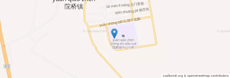 Mapa de ubicacion de 院桥镇 en Çin, Zhejiang, Taizhou, Zhejiang, 黄岩区, 院桥镇.