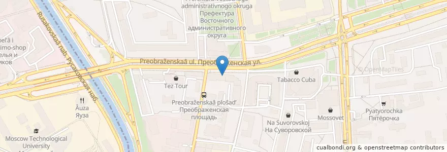 Mapa de ubicacion de Манави en Rusland, Centraal Federaal District, Moskou, Восточный Административный Округ, Район Преображенское.