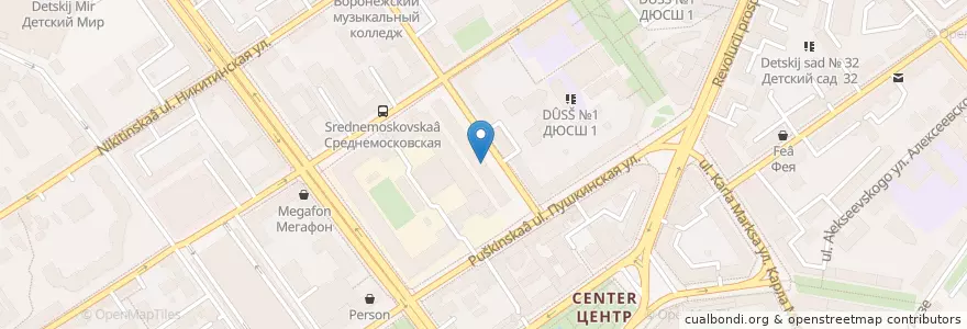 Mapa de ubicacion de ВТБ en Rusia, Центральный Федеральный Округ, Воронежская Область, Городской Округ Воронеж.