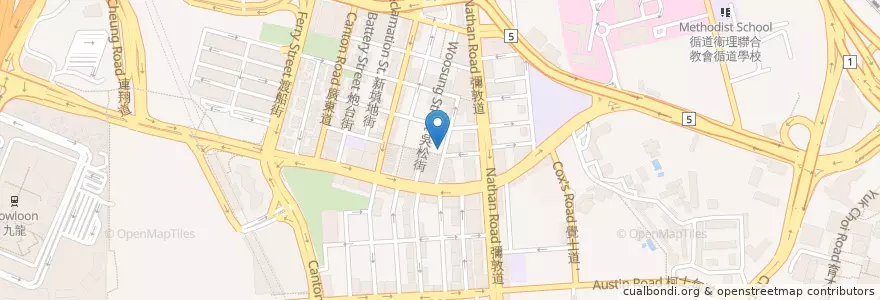 Mapa de ubicacion de 囍記車仔麵 Hee Kee Cart Noodle en China, Guangdong, Hong Kong, Kowloon, Wilayah Baru, 油尖旺區 Yau Tsim Mong District.