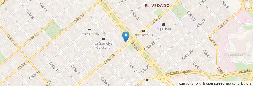 Mapa de ubicacion de Café Habana Retro en كوبا, La Habana, Plaza De La Revolución.