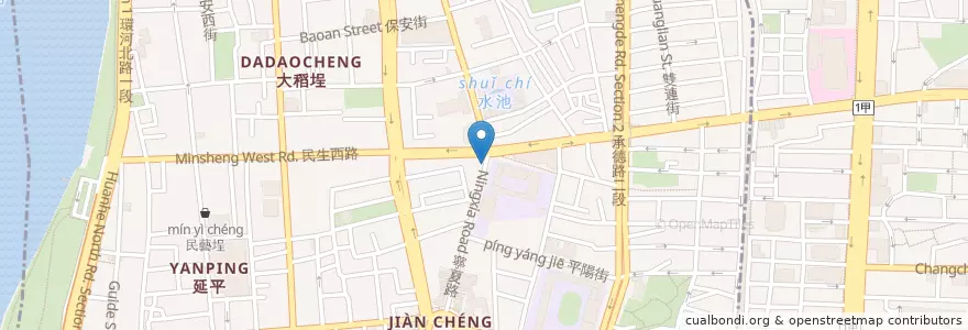 Mapa de ubicacion de 鬍鬚張美食文化館 en Tayvan, 新北市, Taipei, 大同區.