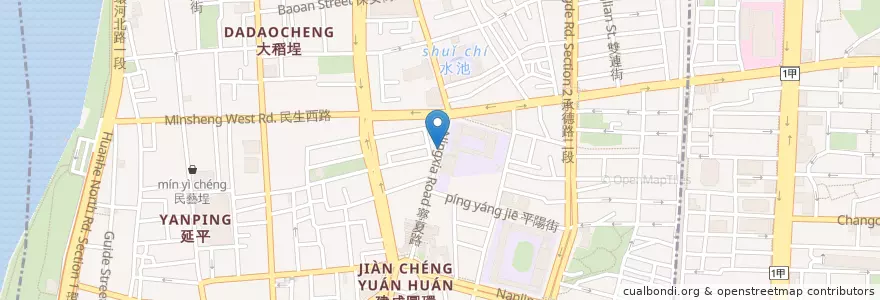 Mapa de ubicacion de 圓環邊蚵仔煎 en تایوان, 新北市, تایپه, 大同區.