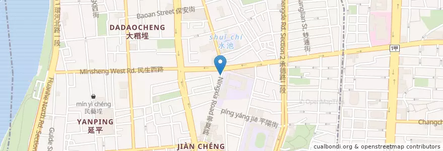 Mapa de ubicacion de 山東赤肉蒸餃 en تایوان, 新北市, تایپه, 大同區.