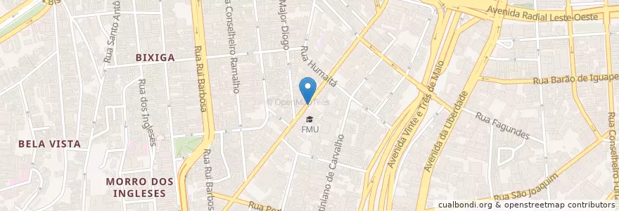 Mapa de ubicacion de FMU en Brasil, Región Sudeste, San Pablo, Região Geográfica Intermediária De São Paulo, Região Metropolitana De São Paulo, Região Imediata De São Paulo, San Pablo.