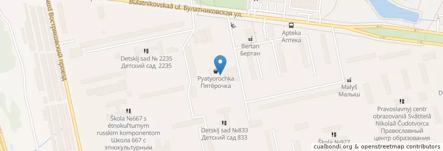 Mapa de ubicacion de А-мега en Russie, District Fédéral Central, Moscou, Южный Административный Округ, Район Бирюлёво Западное.