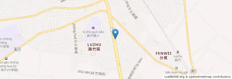 Mapa de ubicacion de 五竹中醫診所 en 臺灣, 高雄市, 路竹區.