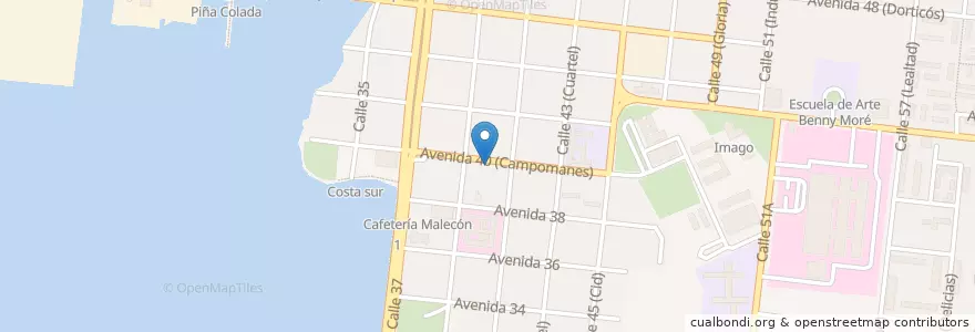 Mapa de ubicacion de Comida Criolla en キューバ, Cienfuegos, Cienfuegos, Ciudad De Cienfuegos.