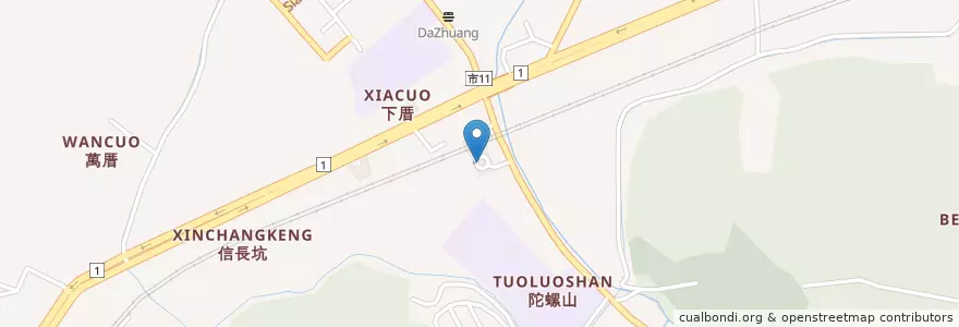 Mapa de ubicacion de Sanxingqiao Station en Taiwan, Taiwan Province, Hsinchu, Xiangshan District.