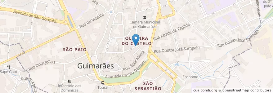 Mapa de ubicacion de Salado bar en البرتغال, المنطقة الشمالية (البرتغال), براغا, Ave, Guimarães, Oliveira, São Paio E São Sebastião.