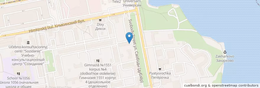 Mapa de ubicacion de Школа боевых искусств en Rusia, Distrito Federal Central, Москва, Северо-Западный Административный Округ.