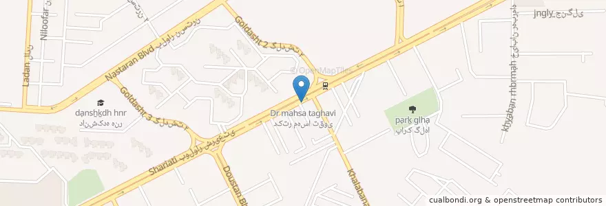 Mapa de ubicacion de دکتر مهسا تقوی en Iran, Fars, شهرستان شیراز, بخش مرکزی, شیراز.