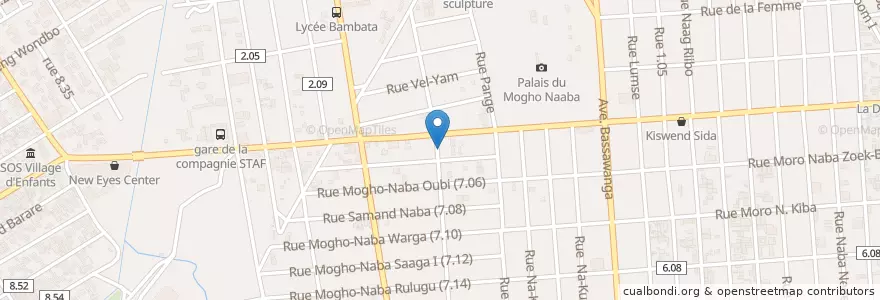 Mapa de ubicacion de Chez Fité (riz sounbala) en ブルキナファソ, Centre, Kadiogo, ワガドゥグー.