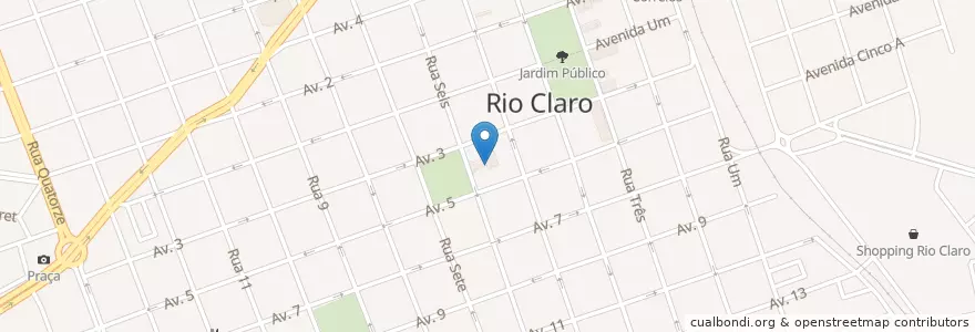 Mapa de ubicacion de Matriz São João Batista en Бразилия, Юго-Восточный Регион, Сан-Паулу, Região Geográfica Intermediária De Campinas, Região Imediata De Rio Claro, Rio Claro.