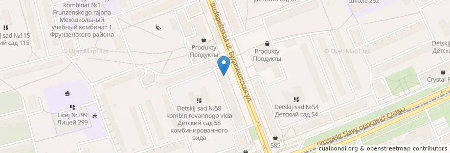 Mapa de ubicacion de Лекрус en Russie, District Fédéral Du Nord-Ouest, Oblast De Léningrad, Saint-Pétersbourg, Фрунзенский Район, Округ Купчино.
