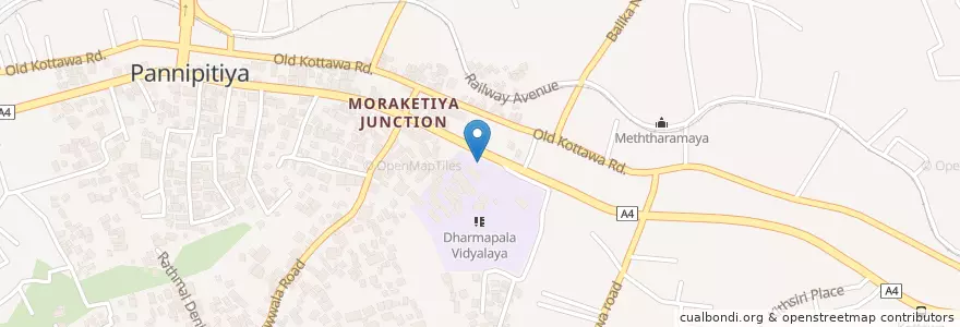 Mapa de ubicacion de Dharmapala Vidyalaya en 스리랑카, බස්නාහිර පළාත, කොළඹ දිස්ත්‍රික්කය.